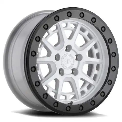 Black Rhino GRAVEL BEADLOCK GLOSS WHITE W/ BLACK RING & BOLTS 5x100 15R 7 72.56 15