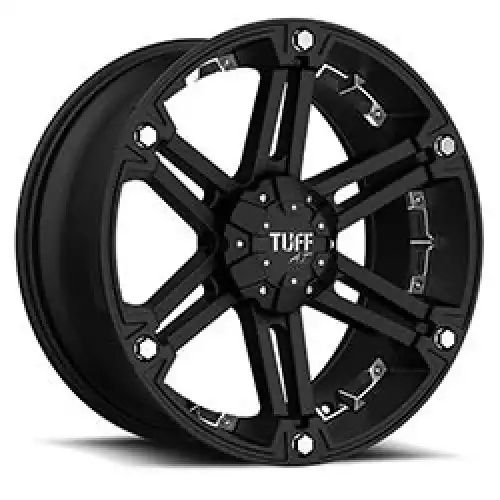Tuff T01 FLAT BLACK W/ CHROME INSERTS 6x139.7 16R 8 78.1 20