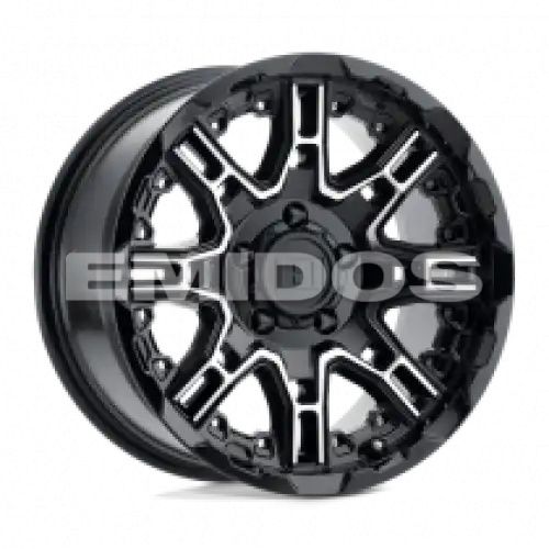 Level 8 SLINGSHOT GLOSS BLACK W/ MACHINED FACE 8x165.1 16R 8.5 125.1 -10