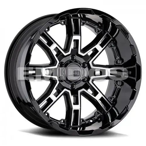Level 8 SLINGSHOT GLOSS BLACK W/ MACHINED FACE 6x139.7 16R 8.5 112.1 10