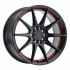 Ruff SPEEDSTER GLOSS BLACK W/ RED STRIPE 5x100/114.3 17R 7.5 72.1 38