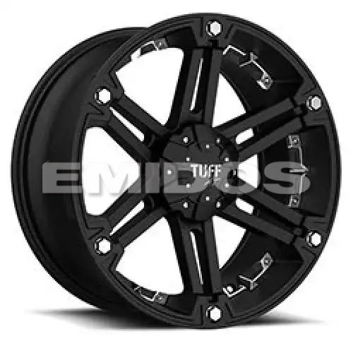 Tuff T01 FLAT BLACK W/ CHROME INSERTS 5x139.7 17R 8 108 10