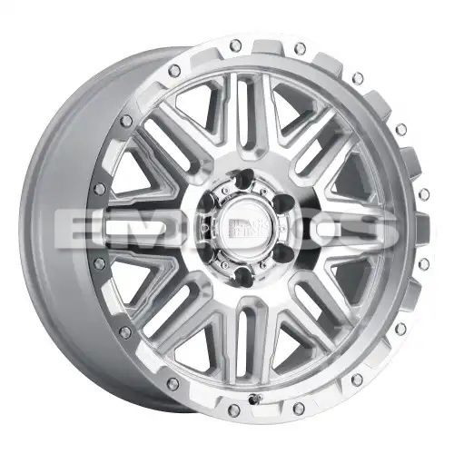 Black Rhino ALAMO SILVER W/ MIRROR FACE & STAINLESS BOLTS 6x139.7 17R 9 112.1 12