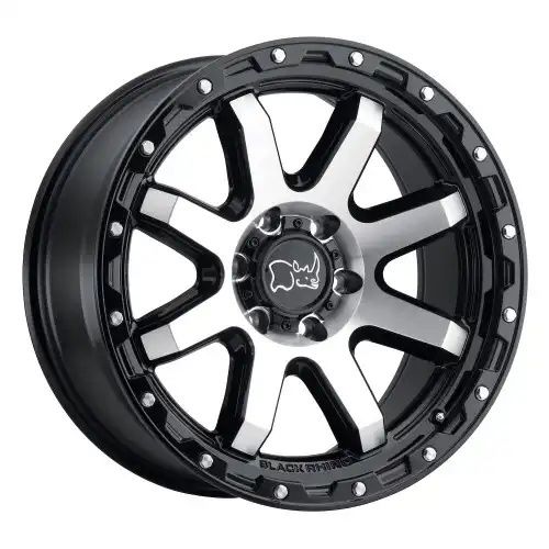 Black Rhino COYOTE GLOSS BLACK W/ MACHINED FACE & STAINLESS BOLTS 5x139.7 17R 9 78.1 2