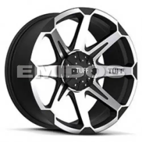Tuff T05 FLAT BLACK W/ MACHINED FACE 8x165.1 17R 9 125.1 10