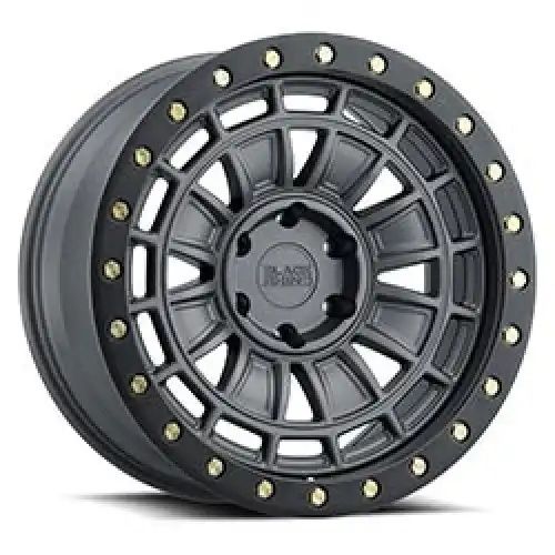 Black Rhino DALTON MATTE GUNMETAL W/ BLACK LIP EDGE & BRASS BOLTS 5x127 17R 9.5 71.5 -12
