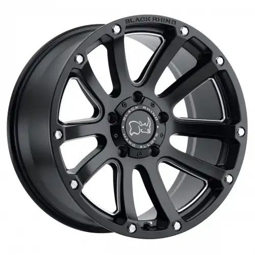 Black Rhino HIGHLAND MATTE BLACK W/ MILLED SPOKES 6x139.7 17R 9.5 112.1 12