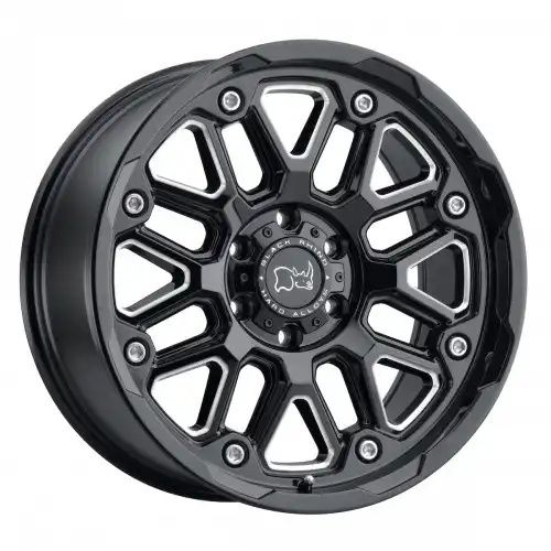 Black Rhino HOLLISTER GLOSS BLACK W/ MILLED SPOKES 6x139.7 17R 9.5 112.1 -18