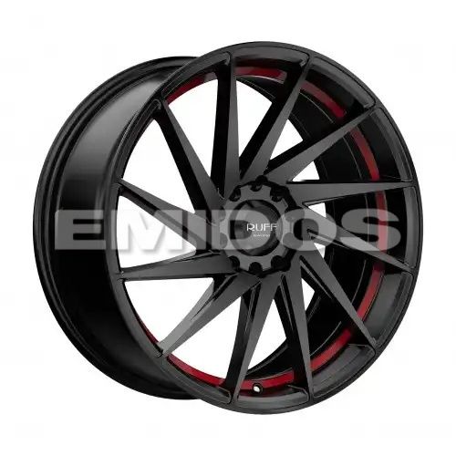 Ruff R363 SATIN BLACK W/ RED PIN 4x100/114.3 18R 8 73.1 38