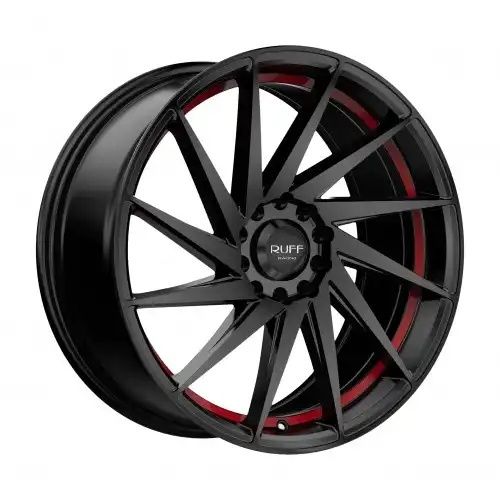Ruff R363 SATIN BLACK W/ RED PIN 5x100/114.3 18R 8 73.1 38