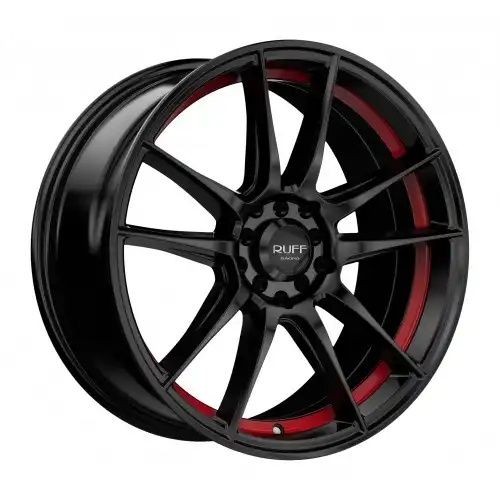 Ruff R364 SATIN BLACK W/ RED PIN 4x100/114.3 18R 8 73.1 38