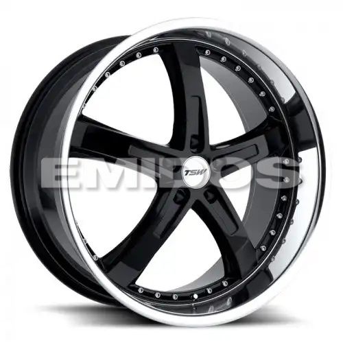 TSW JARAMA GLOSS BLACK W/ MIRROR CUT LIP 5x100 18R 8 72.1 35