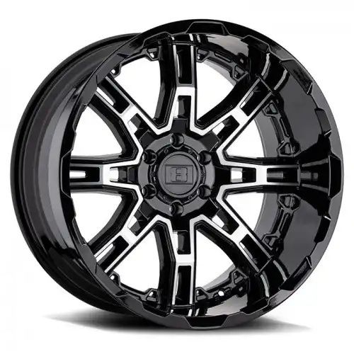 Level 8 SLINGSHOT GLOSS BLACK W/ MACHINED FACE 8x165.1 18R 9 125.1 BNK