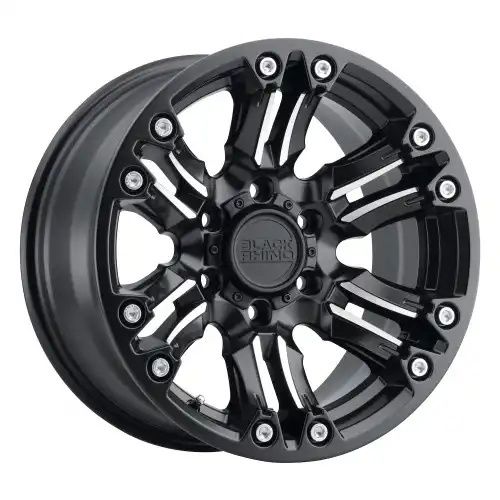 Black Rhino ASAGAI MATTE BLACK & MACHINED W/ STAINLESS BOLTS 5x127 18R 9.5 71.5 -18