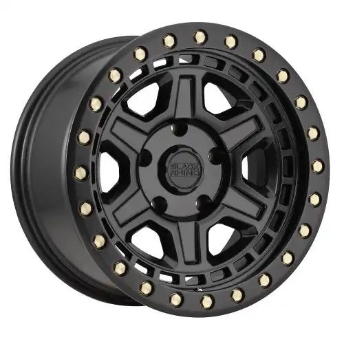 Black Rhino RENO MATTE BLACK W/ BRASS BOLTS 5x139.7 18R 9.5 78.1 BNK