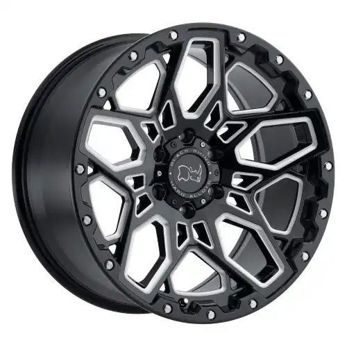 Black Rhino SHRAPNEL GLOSS BLACK W/ MILLED SPOKES 5x150 18R 9.5 110.1 12