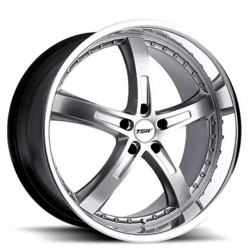 TSW JARAMA HYPER SILVER W/ MIRROR CUT LIP 5x112 19R 8 72.1 32