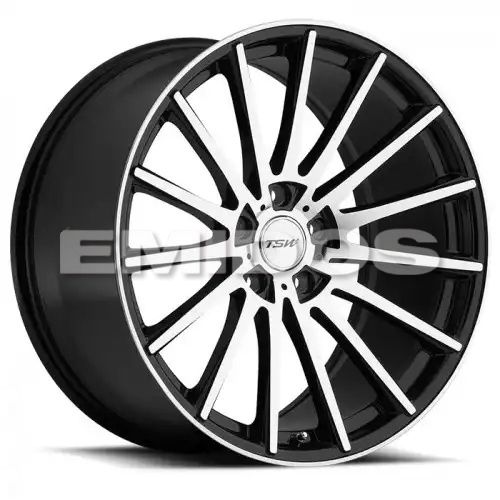 TSW CHICANE GLOSS BLACK W/ MIRROR CUT FACE 5x112 19R 8.5 72.1 43