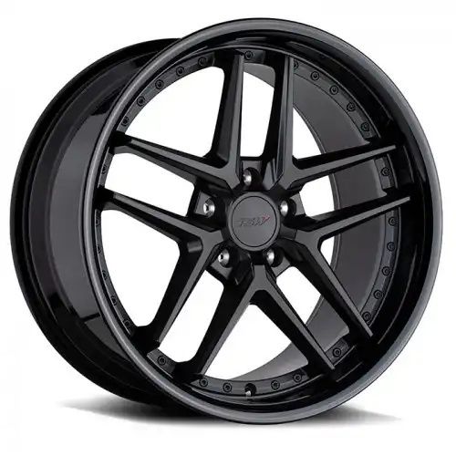 TSW PREMIO MATTE BLACK W/ GLOSS BLACK LIP 5x114.3 19R 9.5 76.1 40