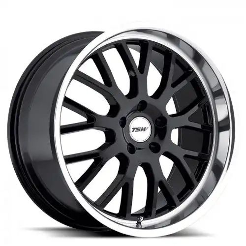 TSW TREMBLANT GLOSS BLACK W/ MIRROR CUT LIP 5x112 19R 9.5 72.1 35