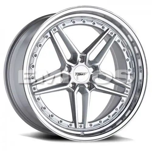 TSW ASCARI SILVER W/ MIRROR CUT FACE & LIP 5x114.3 20R 10.5 76.1 40