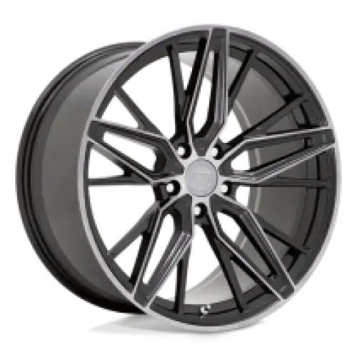 XO ZURICH GLOSS BLACK W/ MACHINED GLOSS DARK TINT 5x112 20R 10.5 66.56 42