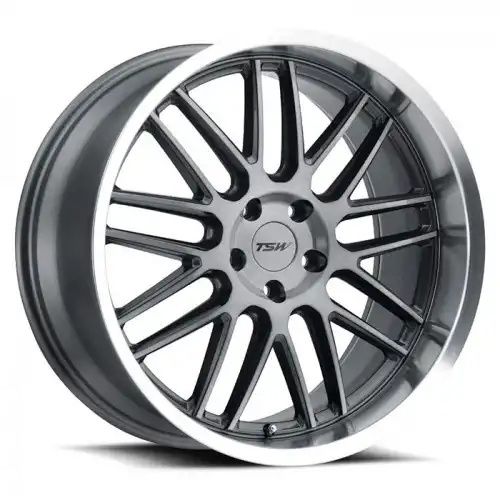 TSW AVALON GUNMETAL W/ BRUSHED GUNMETAL FACE & MACHINED LIP 5x114.3 20R 10 76.1 40