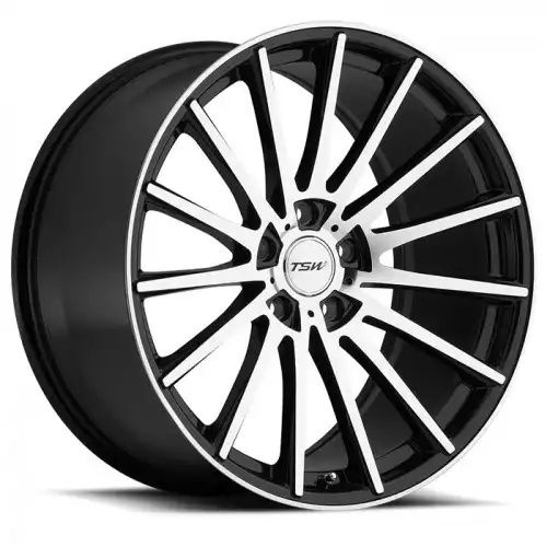 TSW CHICANE GLOSS BLACK W/ MIRROR CUT FACE 5x112 20R 10 72.1 40