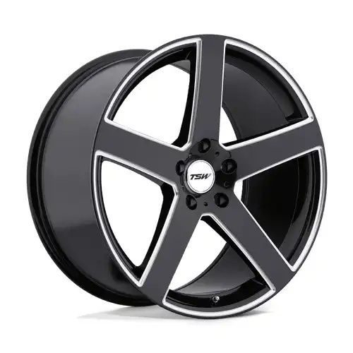 TSW RIVAGE GLOSS BLACK W/ MILLED SPOKE 5x120 20R 10 76.1 25