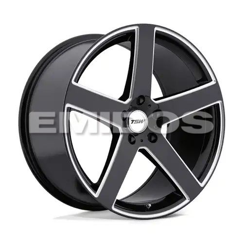 TSW RIVAGE GLOSS BLACK W/ MILLED SPOKE 5x120 20R 10 76.1 25