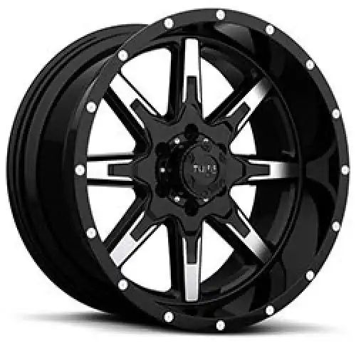 Tuff T15 GLOSS BLACK W/ MACHINED FACE 5x139.7 20R 10 78.1 -19