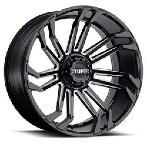 Tuff T21 GLOSS BLACK W/ MILLED SPOKES 6x135 20R 10 87.1 -19