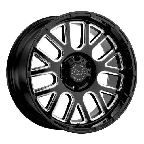 Black Rhino PISMO GLOSS BLACK W/ MILLED SPOKES 6x139.7 20R 12 112.1 -44