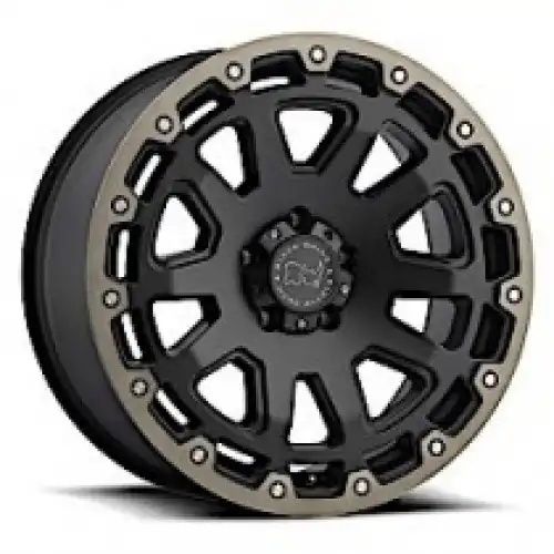 Black Rhino RAZORBACK MATTE BLACK W/ MACHINED DARK TINT LIP 6x139.7 20R 12 112.1 -44