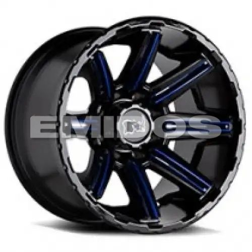 Black Rhino RAMPAGE GLOSS BLACK W/ RED INNER LIP 5x127 20R 12 71.5 -44