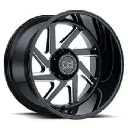 Black Rhino SWERVE GLOSS BLACK W/ DOUBLE MILLED SPOKES 8x165.1 20R 12 122.4 -44