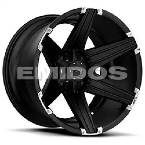 Tuff T12 SATIN BLACK W/ BRUSHED INSERTS 6x139.7 20R 12 106.1 -45