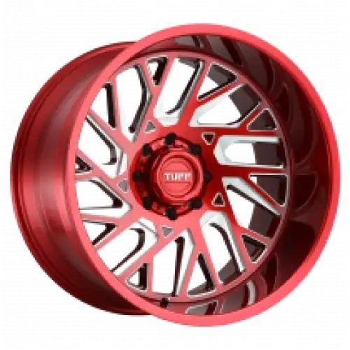 Tuff T4B CANDY RED W/ MILLED SPOKE 8x165.1 20R 12 125.1 -45