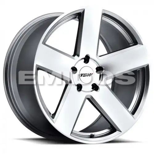 TSW BRISTOL SILVER W/ MIRROR CUT FACE 5x114.3 20R 8.5 76.1 40