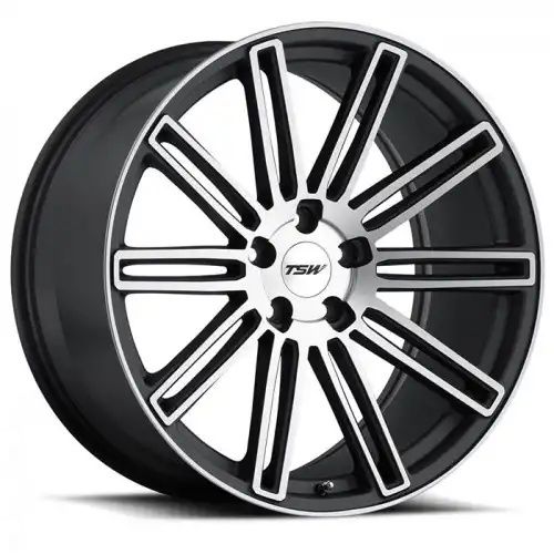 TSW CROWTHORNE MATTE GUNMETAL W/ MATTE MACHINE FACE 5x112 20R 8.5 72.1 20