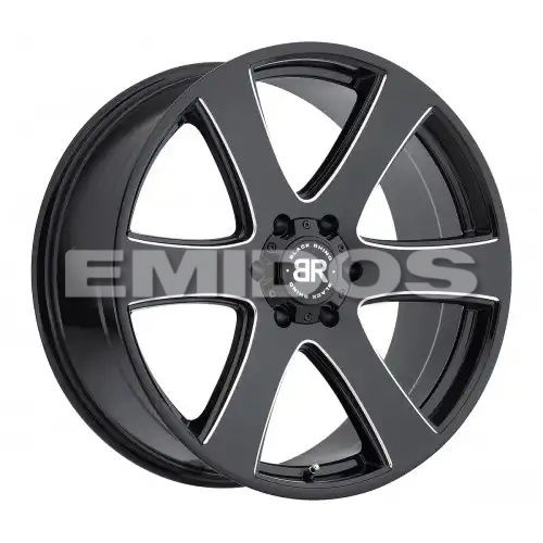 Black Rhino HAKA GLOSS BLACK W/ MILLED SPOKES 6x135 20R 8.5 87.1 30