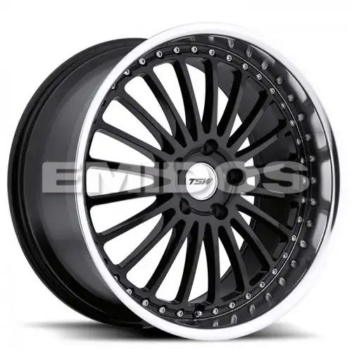 TSW SILVERSTONE GLOSS BLACK W/ MIRROR CUT LIP 5x112 20R 8.5 72.1 35