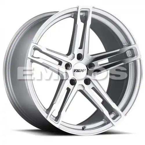 TSW MECHANICA SILVER W/ MIRROR CUT FACE 5x120 20R 9 76.1 35