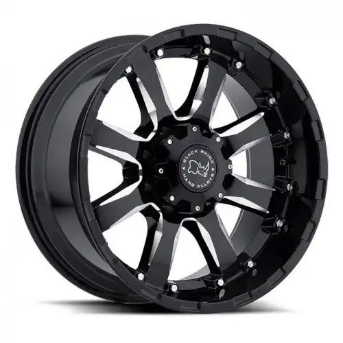 Black Rhino SIERRA GLOSS BLACK W/ MILLED SPOKES 6x139.7 20R 9 112.1 BNK