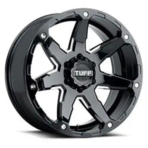 Tuff T4A GLOSS BLACK W/ MILLED SPOKES 5x114.3 20R 9 76.1 10