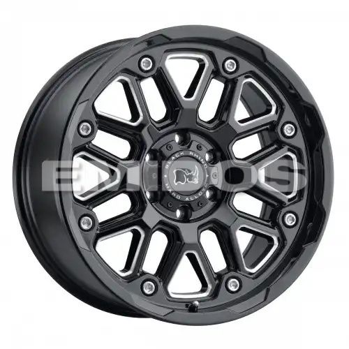 Black Rhino HOLLISTER GLOSS BLACK W/ MILLED SPOKES 5x150 20R 9.5 110.1 12