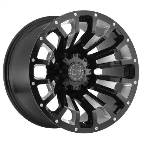 Black Rhino PINATUBO GLOSS BLACK W/ MILLED INSIDE WINDOW 6x135 20R 9.5 87.1 6