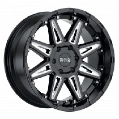 Black Rhino RUSH GLOSS BLACK W/ MILLED SPOKES 5x127 20R 9.5 71.5 -18