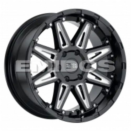 Black Rhino RUSH GLOSS BLACK W/ MILLED SPOKES 5x127 20R 9.5 71.5 -18