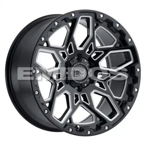 Black Rhino SHRAPNEL GLOSS BLACK W/ MILLED SPOKES 6x139.7 20R 9.5 112.1 12